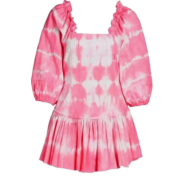 LoveShackFancy Sonoma Stretch Cotton Chai Tie Dye Mini Shift Dress Size … - Picture 5 of 13